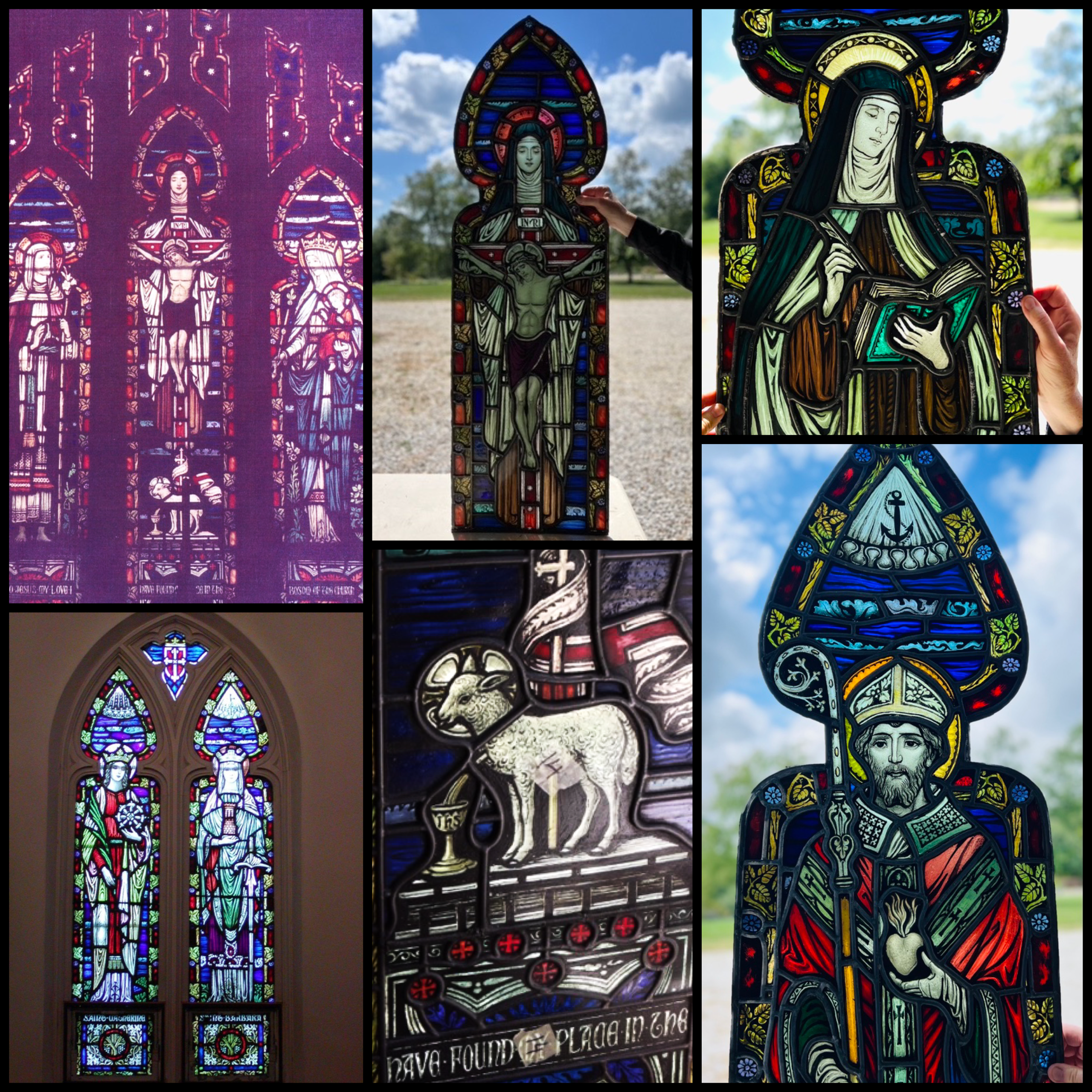 *Rare* 100+ year old set of English Church Stained Glass Windows
